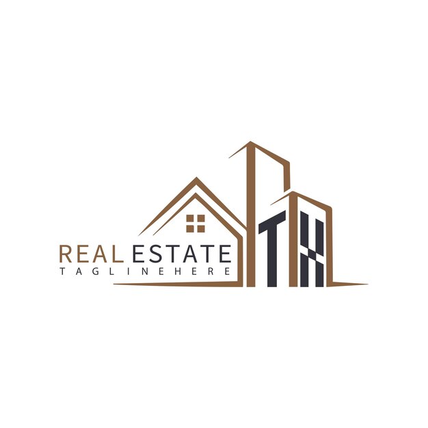 TX initial monogram logo for real estate with home shape creative design