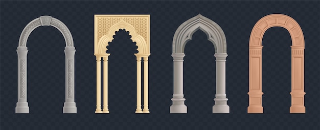 Types of arches realistic set