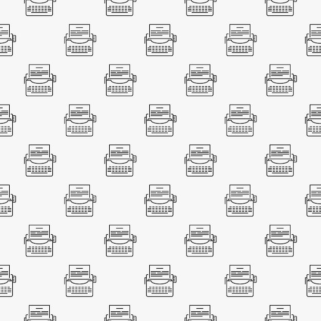 Typewriter vector pattern - seamless background