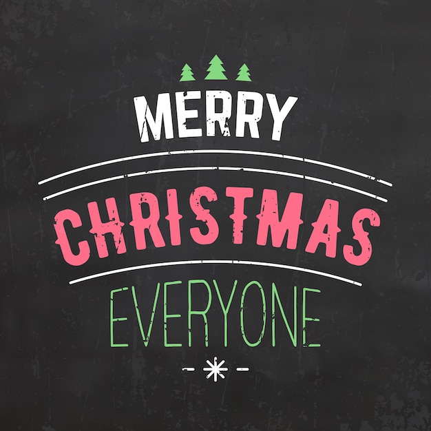 Typographic Christmas Design / Merry Christmas Everyone