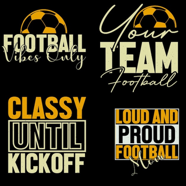 Typographic football TShirt Design bundle