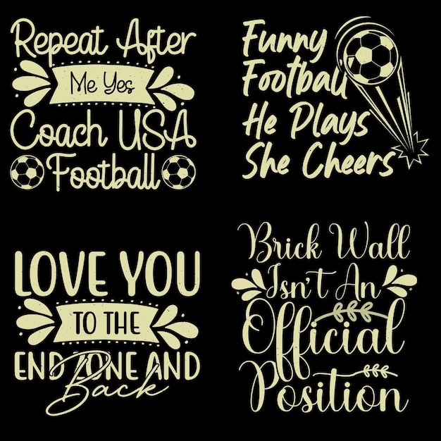 Typographic football TShirt Design bundle