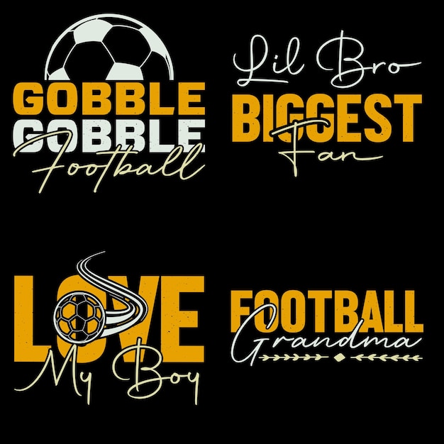 Typographic football TShirt Design bundle