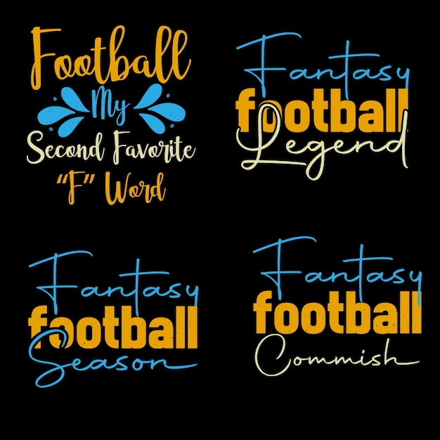 Typographic football TShirt Design bundle