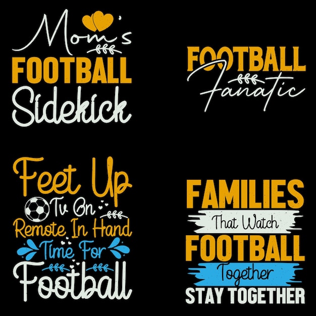 Typographic football TShirt Design bundle