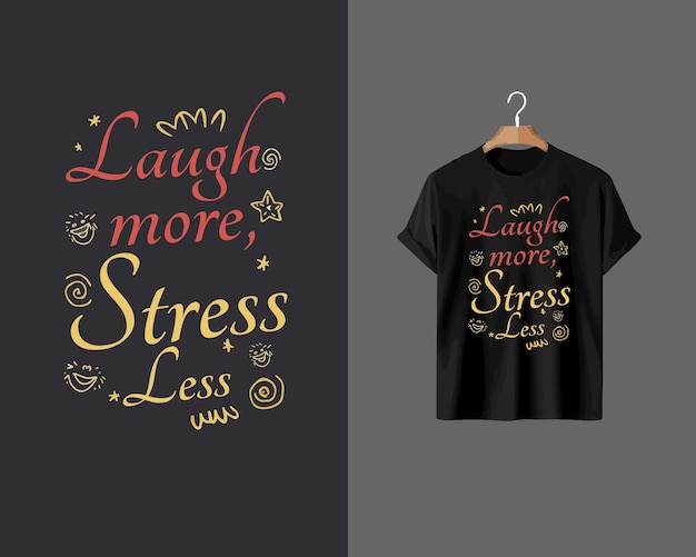 a typography black t shirt with the words smile more more more more