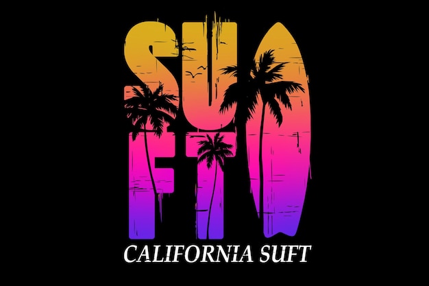  typography california beach retro sunset style beautiful