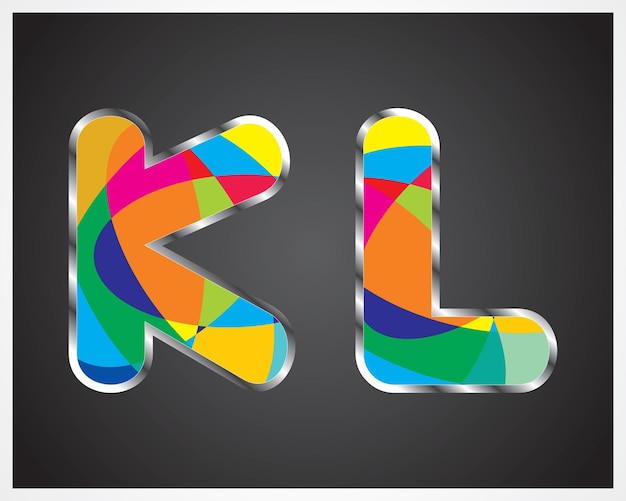 Typography colorful pattern alphabet letters A to Z set