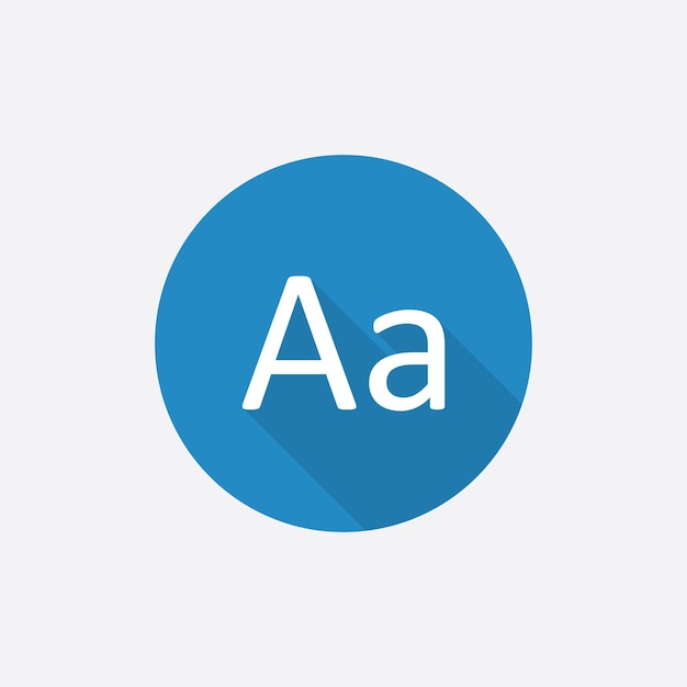 Typography Flat Blue Simple Icon with long shadowxA