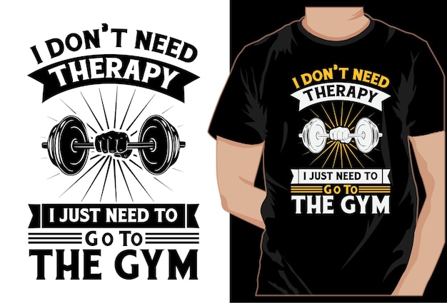 typography gym t-shirt design,