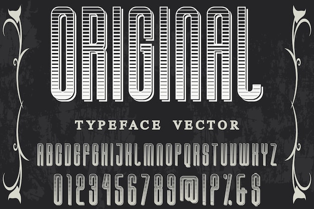 Typography label design orginal