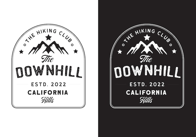 Typography Logo Downhill California Vector Illustration Template with Black White Color Elegant Design Good for Any Industry