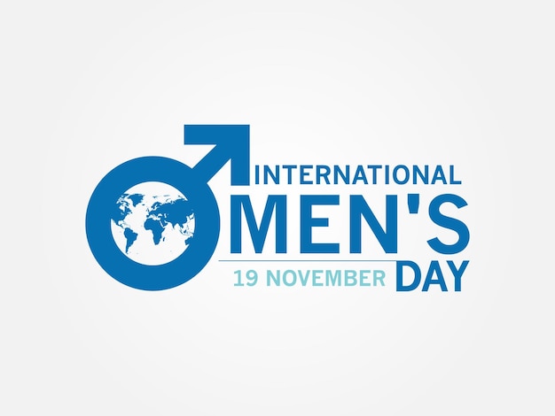 Typography logo lettering for International Men's Day, On November 19 positive value of men