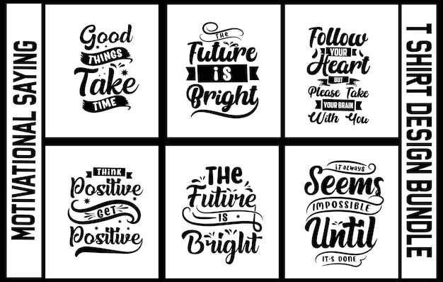 Typography motivational t shirt design bundle