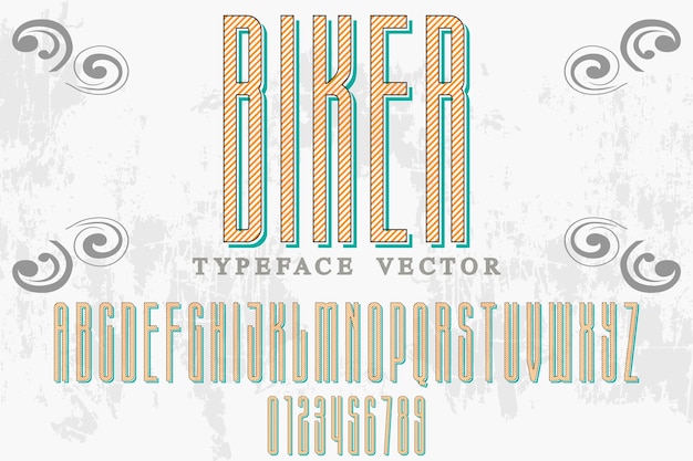 typography Shadow Effect label design biker