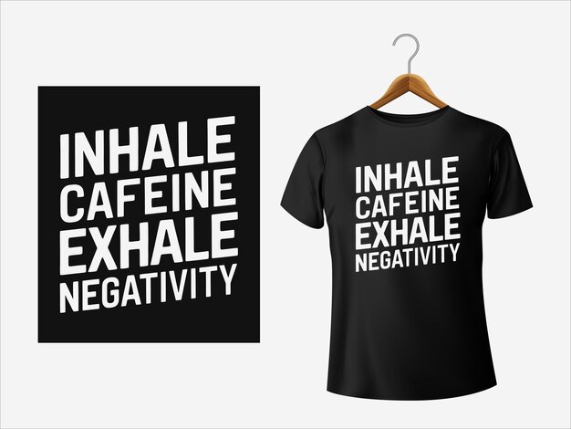 Vector typography t shirt design for coffee lovers on black background