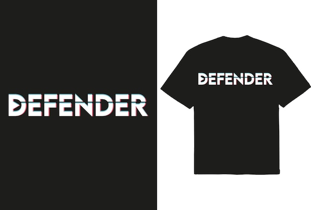 Typography T-Shirt Design Defender