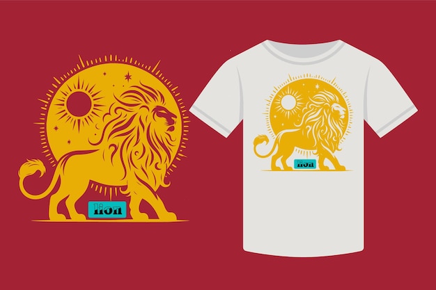 Typography Tshirt design lion