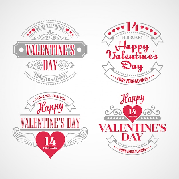 Typography Valentine's Day cards