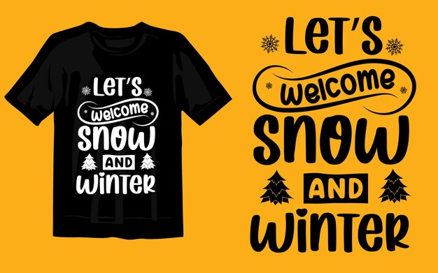 Vector typography winter t-shirt design,