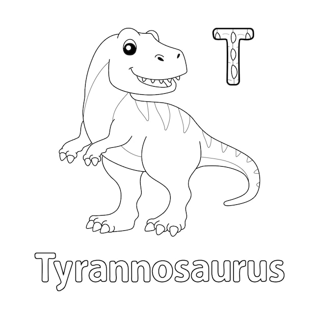 Tyrannosaurus Alphabet ABC Coloring Page T