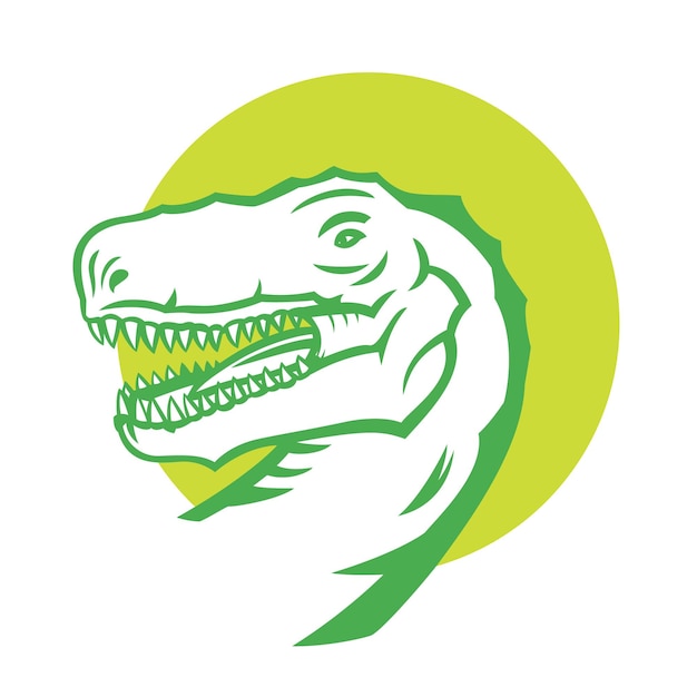 Tyrannosaurus Rex head of T rex on white vector illustration