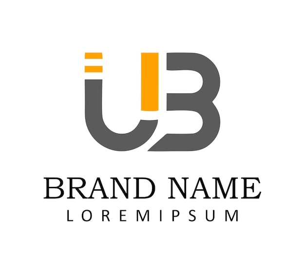 U and B Letter Logo Design Template