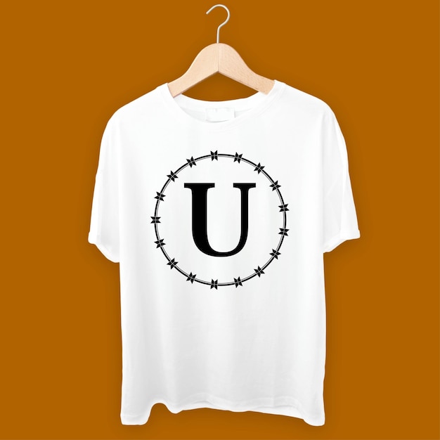 Vector u basketball white t shirt design