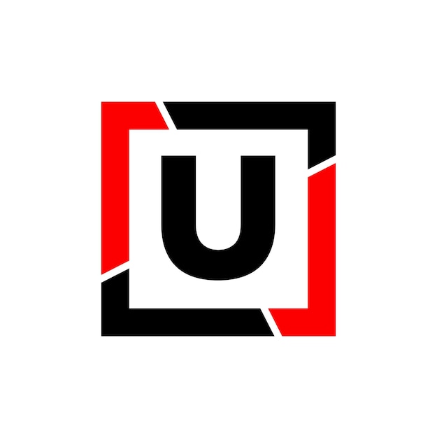 U company name monogram U frame letter icon