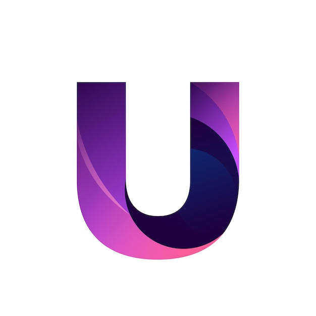 U letter logo design colorful gradient