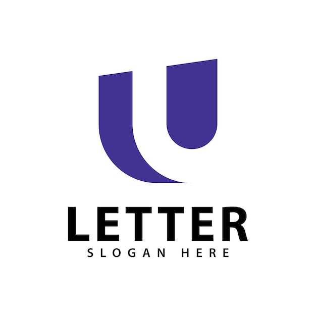 Vector u letter logo design template elements