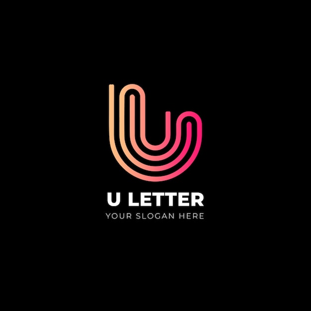 U Letter minimal artistic line art logo