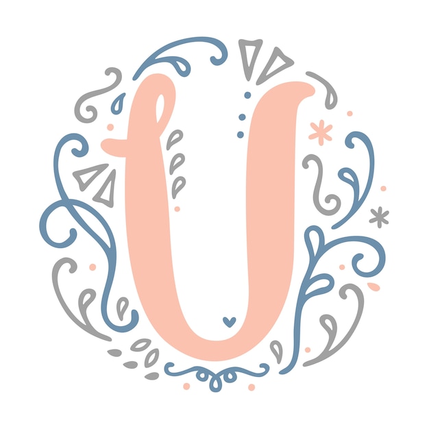 U Letter Monogram Design