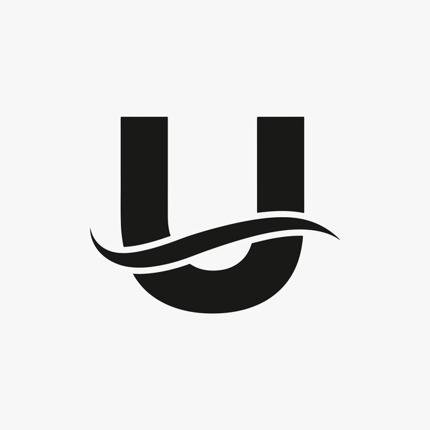 Vector u letter and wave logo vector