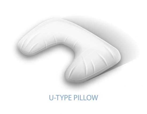 Vector u-type orthopedic pillow. cotton surface. healthy sleep. pillow