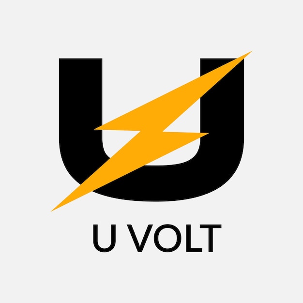 U volt Abstract U letter modern initial Tech logo design