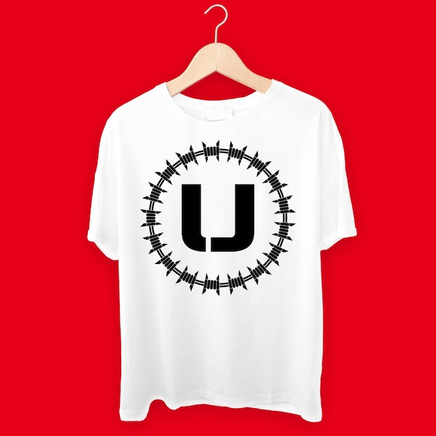 Vector u white black t shirt design