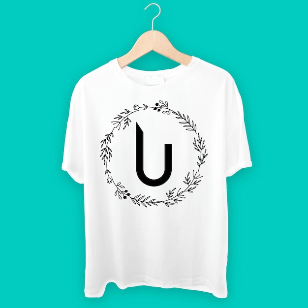 Vector u white tshirt design ai