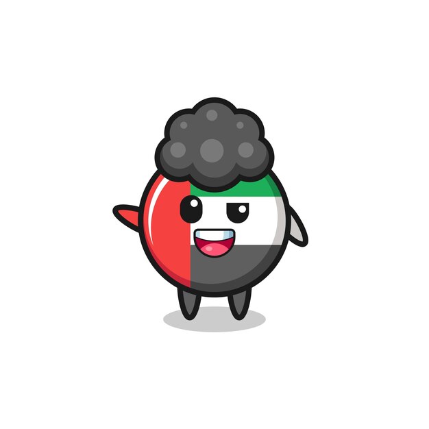 Uae flag character as the afro boy