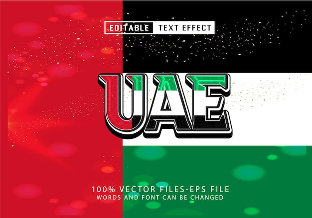 UAE flag text effect Vector template