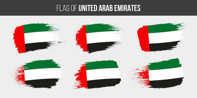 UAE flags Brush stroke grunge vector illustration flag of united arab emirates isolated on white