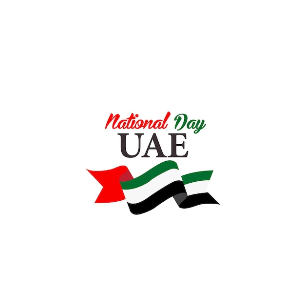 Vector uae independence day with uae flag logo design illustration