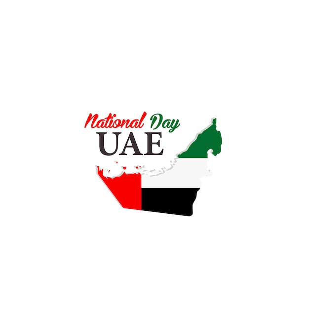 Uae independence day with uae map logo design illustration