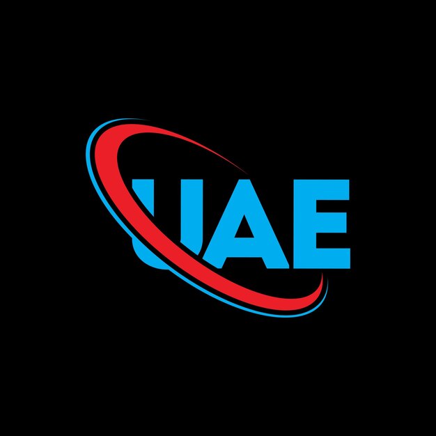 Vector uae logo uae letter uae letter logo design initials uae logo linked with circle and uppercase monogram logo uae typography for technology business and real estate brand