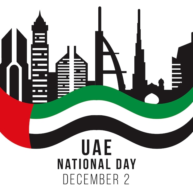 Vector uae national day flag