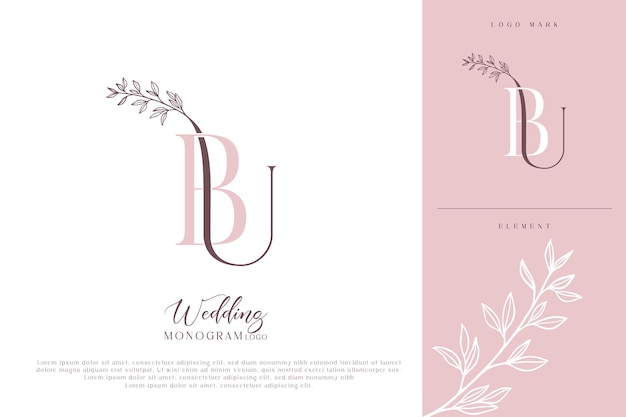 Vector ub bu wedding initial monogram logo