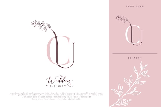 uc cu wedding initial monogram logo