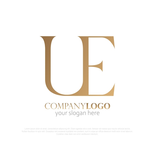 UE logo monogram gold