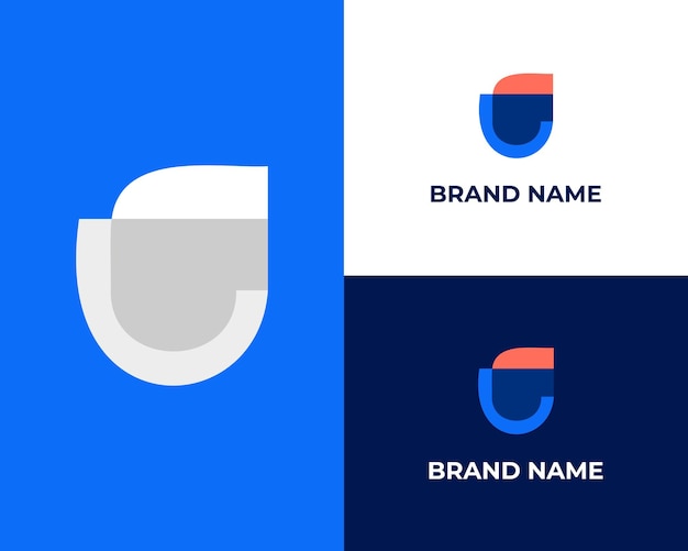 uf logo design simple modern template