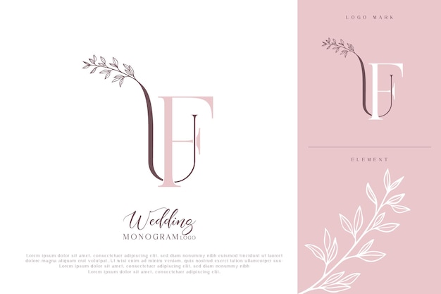 Vector uf uf wedding initial monogram logo